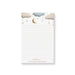 Personalized baby shower notepad featuring a moon, stars, and clouds illustration
