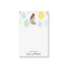 Personalized notepad with a mom-to-be picture and colorful raindrops, perfect as a new mom stationery gift for guests.