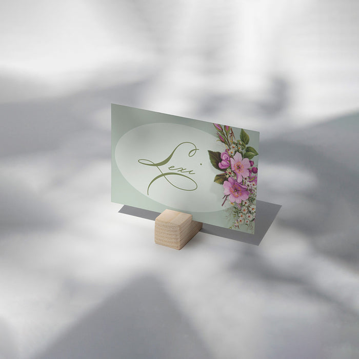 Floral Baby Shower Invitation Green and Pink Spring Design