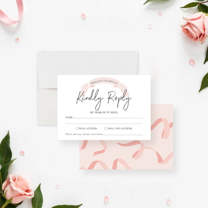 Personalized Baby Shower Invitation Blush Pink Theme for Girls