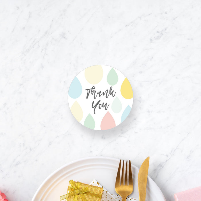 Colorful Raindrop Baby Shower Invitation with Photo