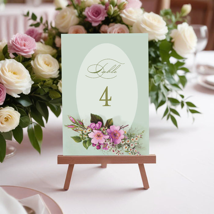 Floral Baby Shower Invitation Green and Pink Spring Design