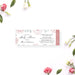 Floral ticket-style baby shower invitation with pink flower illustrations