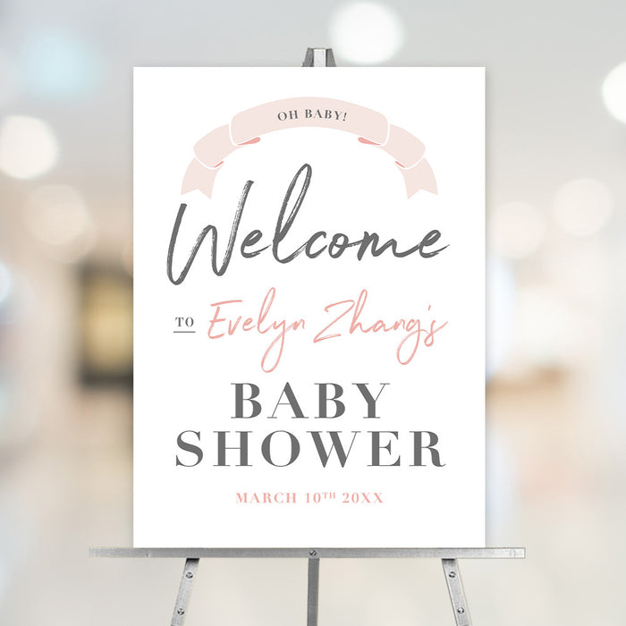 Personalized Baby Shower Invitation Blush Pink Theme for Girls