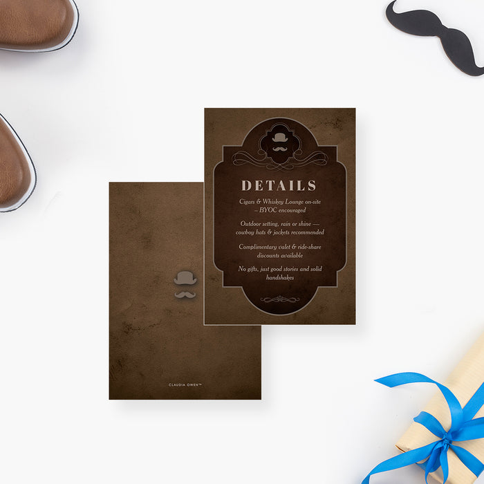 Gentlemens Night Invitation Vintage Bachelor Party Invite