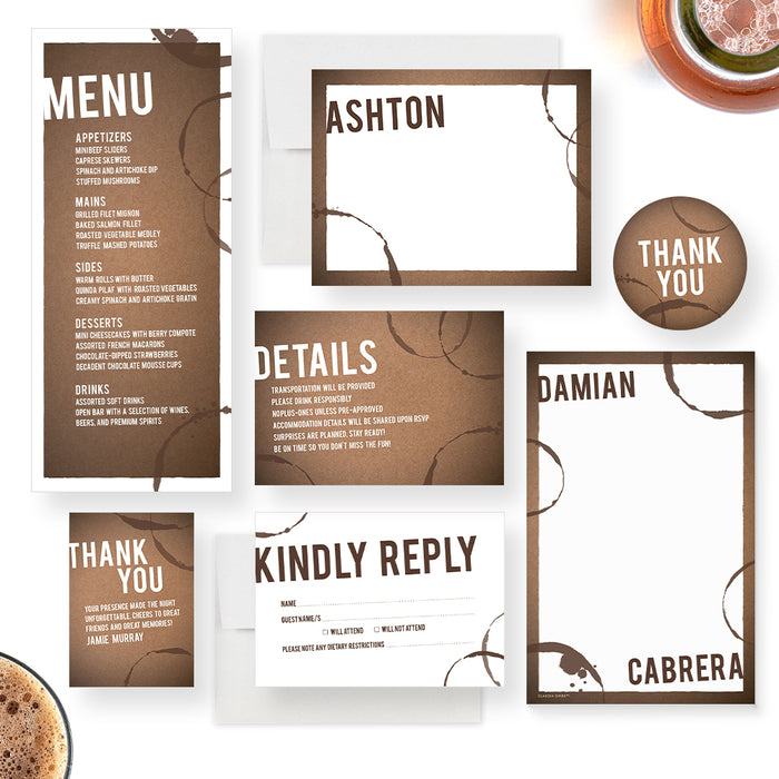 Bachelor Party Invitation Modern Stag Night Party Card