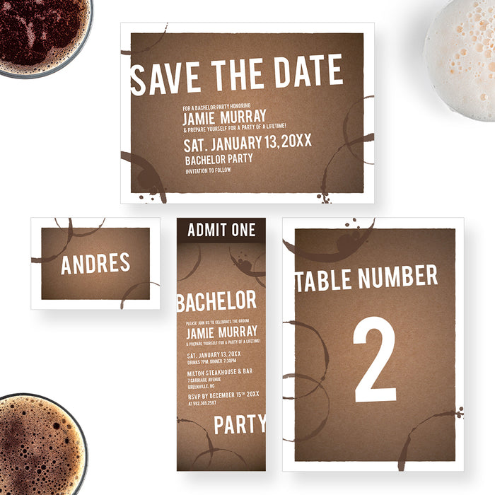 Bachelor Party Invitation Modern Stag Night Party Card