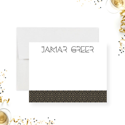 Bachelor party thank you card black gold personalized-front