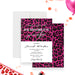Bachelorette party invitation featuring a hot pink and black leopard-print design-front-back