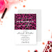 Bachelorette party invitation featuring a hot pink and black leopard-print design-front