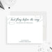 Last fling before the ring bachelorette personalized note card with elegant typography-front