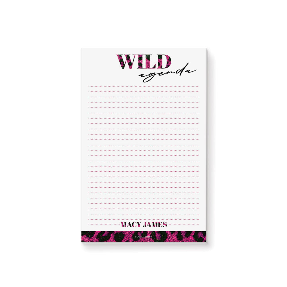 Personalized Bachelorette Party Notepad with Pink Leopard Print