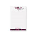 “Wild Agenda” personalized notepad with a pink leopard-print design, customized with a name