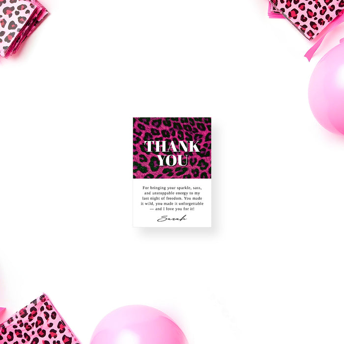 Bachelorette Party Invitation with Pink Leopard Print Design
