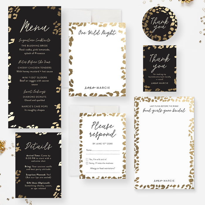 Personalized Leopard Print Bachelorette Party Invitation Wild Theme