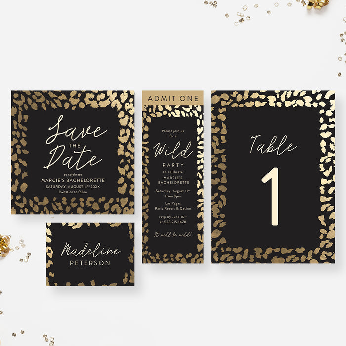 Personalized Leopard Print Bachelorette Party Invitation Wild Theme