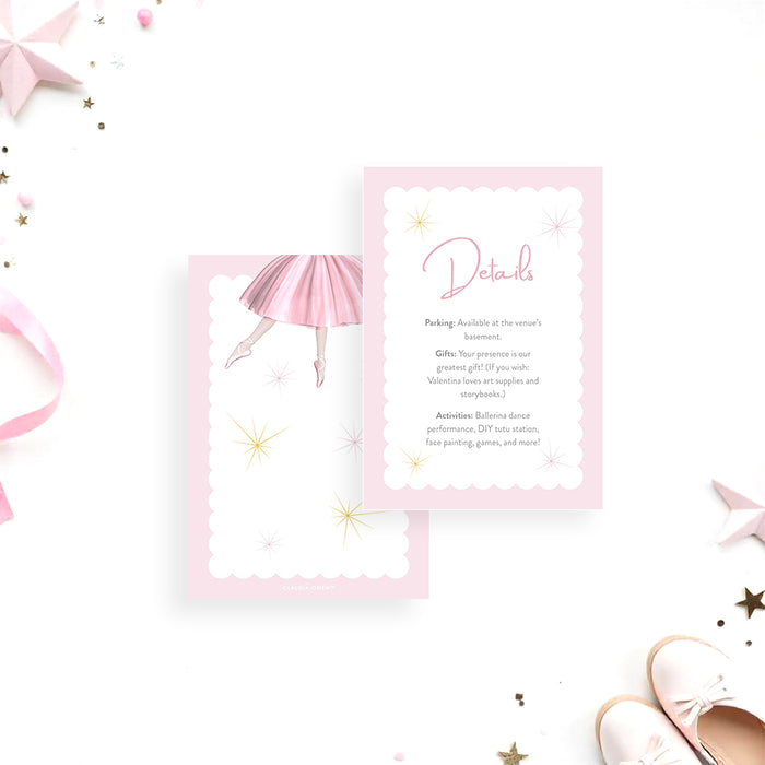 Ballerina Birthday Invitation Ballet Dance Party Card