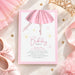 Birthday invitation with a ballerina in a pink tutu illustration, ideal for a ballet-themed party celebration.-front