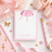 Personalized note card with a ballerina in a pink tutu design for kids' or girls' stationery-front