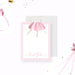 Personalized note card with a ballerina in a pink tutu design for kids' or girls' stationery.-front