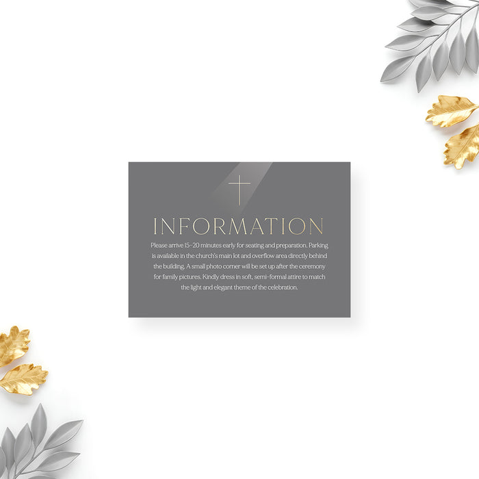 Baptism Invitation Elegant Christening Card