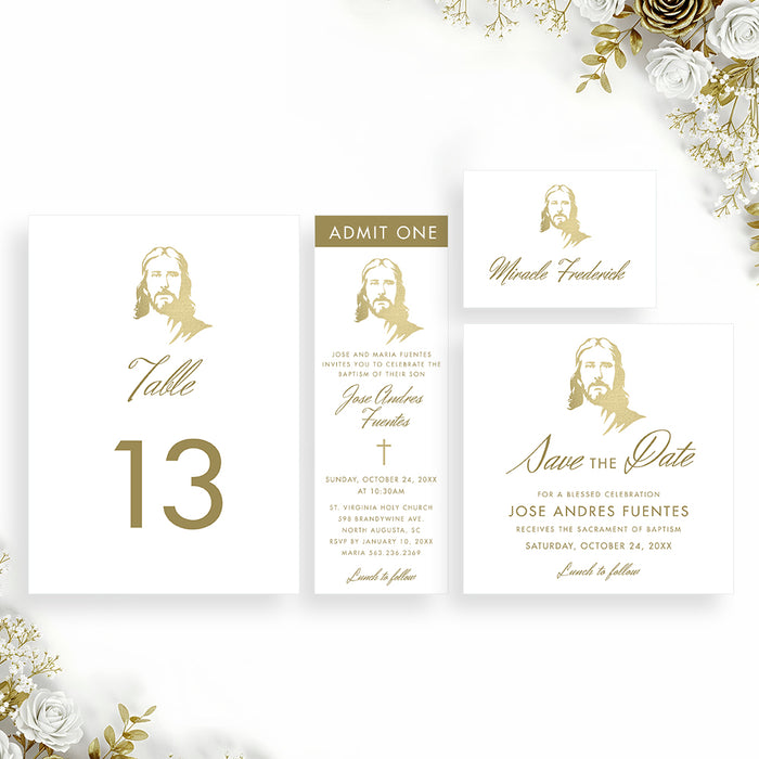 Baptism Invitation With Jesus Christ Illustration