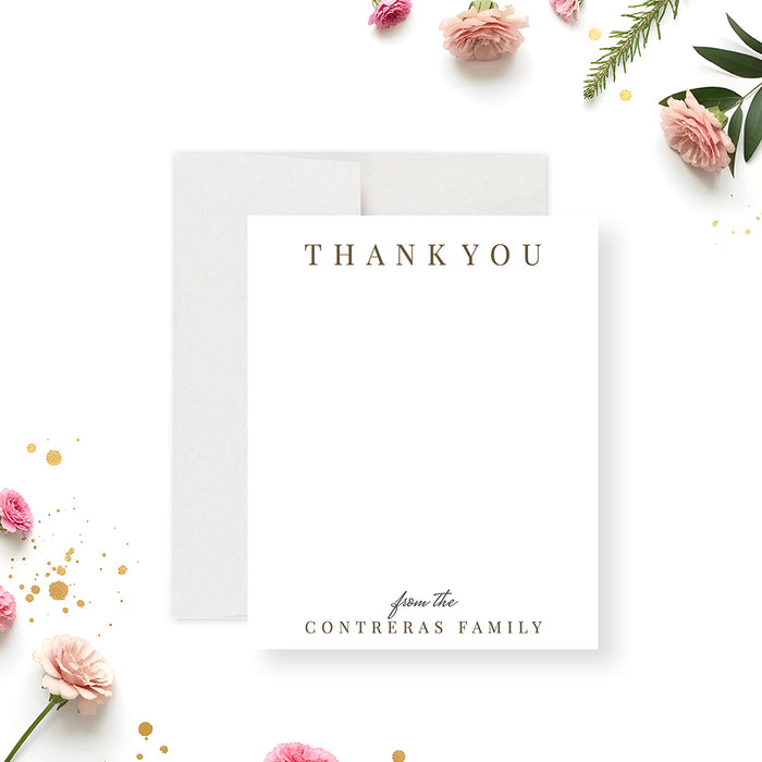 Photo baptism thank you card featuring a collage of family photos with elegant typography for a christening celebration.-front
