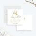 baptism save the date card with Jesus Christ illustration, cross symbol, refined lettering, custom child’s name, and religious celebration details-front-back