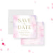Pink watercolor baptism save the date card for a christening celebration.-front-back
