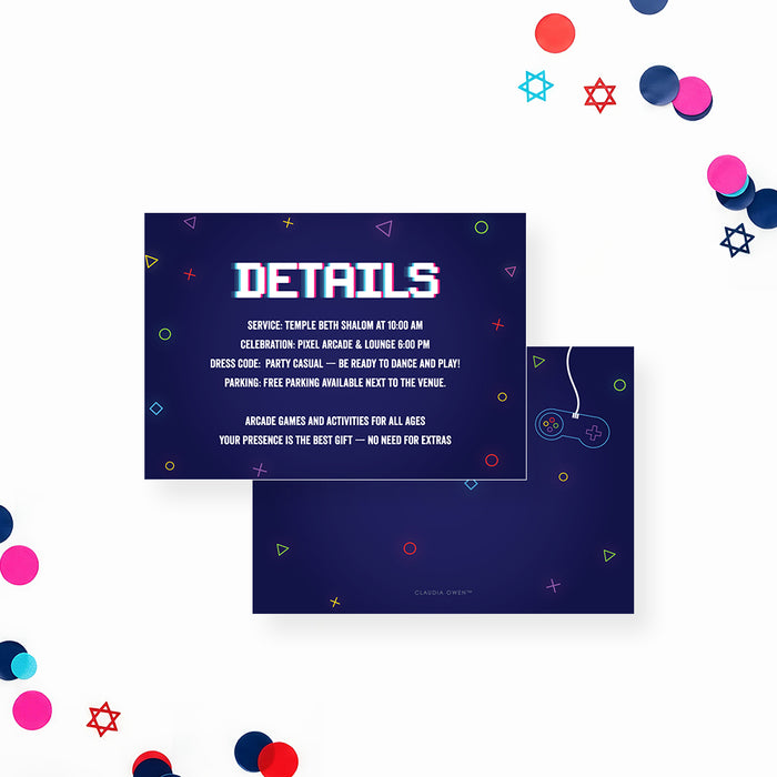 Gamer Bar Mitzvah Invitation Video Game Party Invite