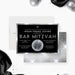 modern bar mitzvah invitation with mirror disco ball design for Jewish celebration-front-back