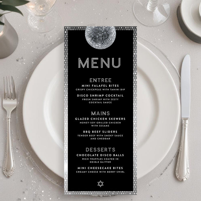 Disco Ball Bar Mitzvah Invitation Modern Party Invite