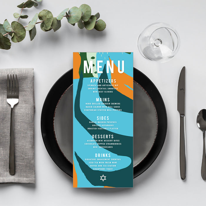 Personalized Bar Mitzvah Invitation Abstract Star of David Design