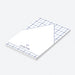 personalized modern navy blue geometric notepad with minimalist grid design and custom name-side