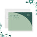 Green Bar Mitzvah thank you card with modern arch design and Star of David, personalized Jewish stationery-front
