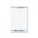 Personalized Bar Mitzvah notepad featuring blue watercolor stripes with a pool party theme and custom name for a boy’s celebration