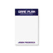 Personalized gamer notepad with pixel-style “Game Plan” heading and custom name, perfect for a video game themed bar mitzvah.
