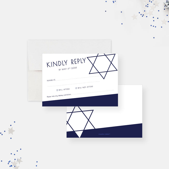 Bar Mitzvah Invitation Card with Picture, Photo Invitations for Jewish Celebration, Modern Invites for B'nai Mitzvah