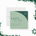 Modern green Bar Mitzvah save the date card with minimalist arch design and Star of David, personalized Jewish printed invitation-front