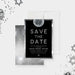 bar mitzvah save the date card with disco ball design for Jewish celebration announcement-front-back