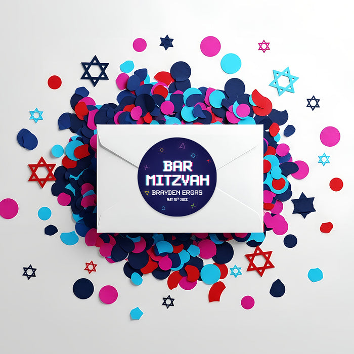Gamer Bar Mitzvah Invitation Video Game Party Invite