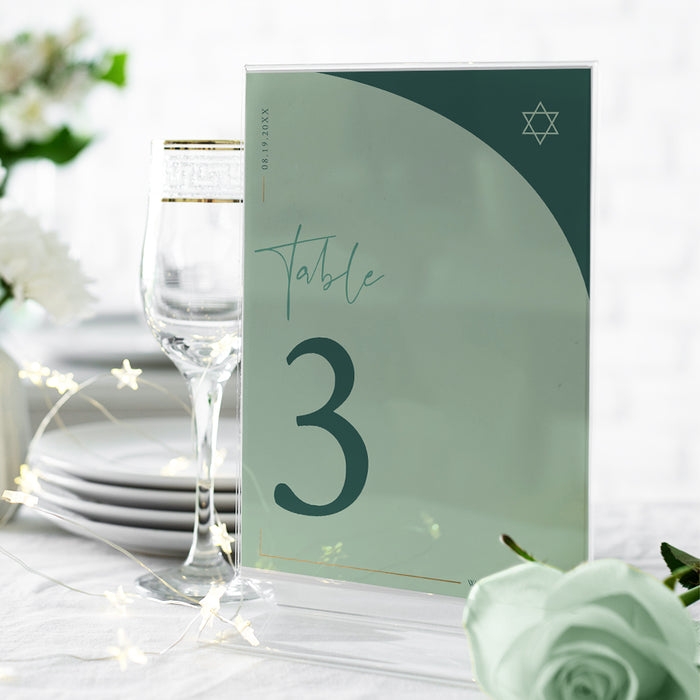 Bar Mitzvah Invitation Modern Green Jewish Invite
