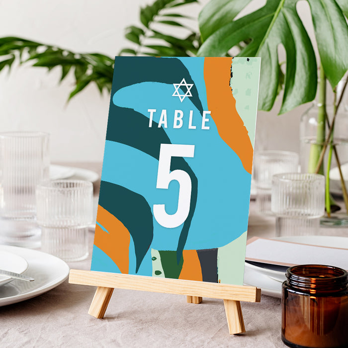 Personalized Bar Mitzvah Invitation Abstract Star of David Design