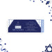 modern navy blue Bar Mitzvah ticket invitation with geometric triangle design and ticket-style layout