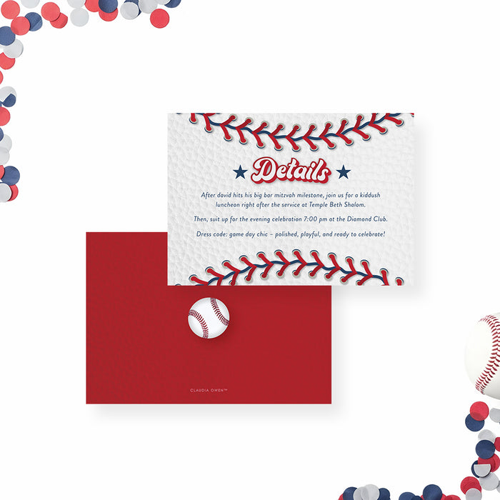 Baseball Bar Mitzvah Invitation All Star Theme Party Design