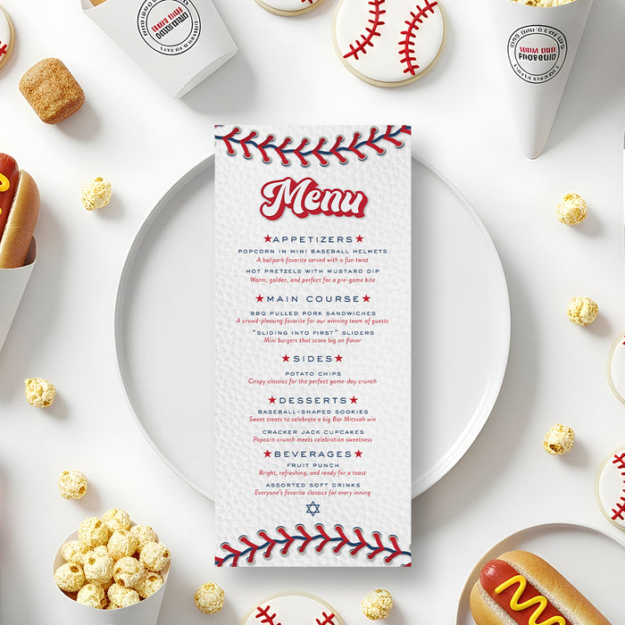 Baseball Bar Mitzvah Invitation All Star Theme Party Design
