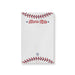Baseball-themed Bar Mitzvah notepad featuring red stitching and a Star of David, personalized Jewish stationery or sports party favor.