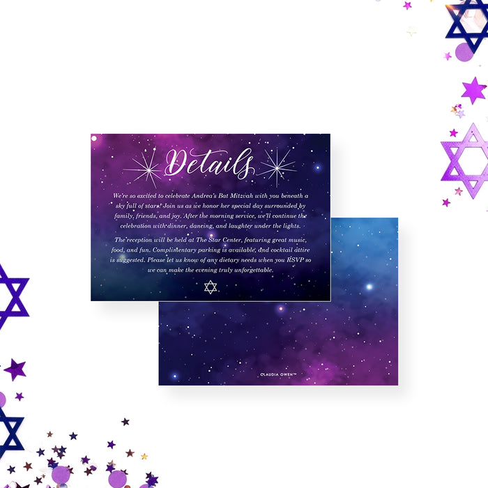 Galaxy Theme Bat Mitzvah Invitation Starry Night Design
