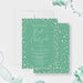 Elegant green digital Bat Mitzvah invitation with pearl accents and modern script typography