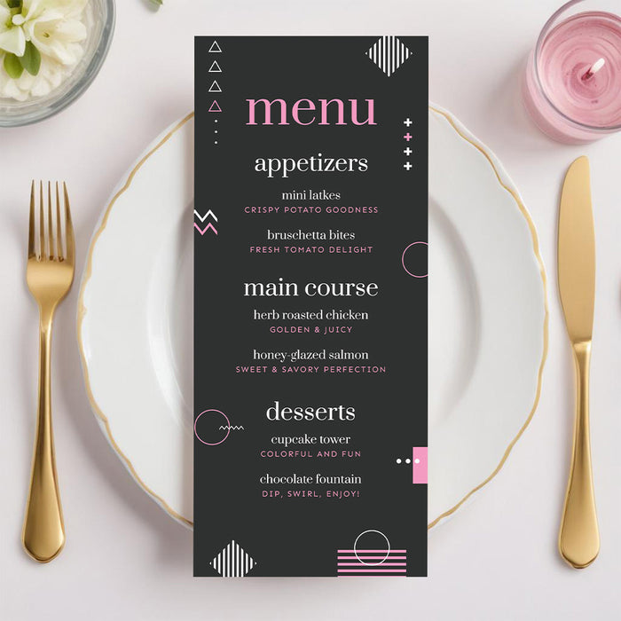 Modern Bat Mitzvah Photo Invitation Geometric Design